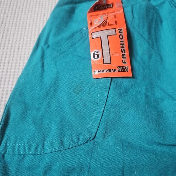 Vintage Kawaii Canvas 2T Pants Toddler Blue Elastic Tie Waist Embroidered Doll - Picture 3 of 9